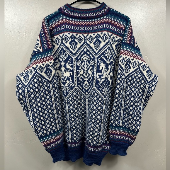 Dale of Norway Other - Dale Of Norway Men’s Crewneck Knit Wool Sweater Size XL - Nordic Print - Blue